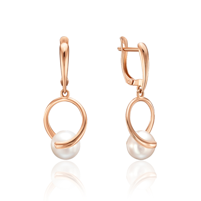 Золотые серьги с жемчугом. Артикул 22598/01/0/1779