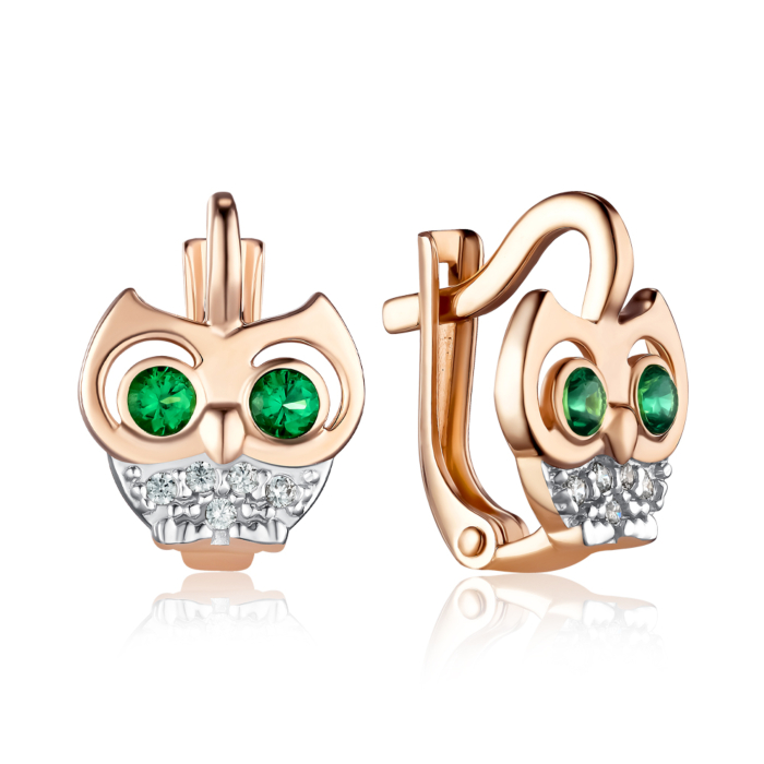 Золотые серьги с фианитами. Артикул 22629/01/1/3653