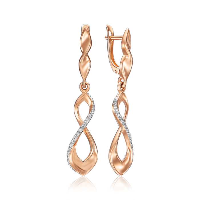 Золотые серьги с фианитами. Артикул 22639/01/1/1