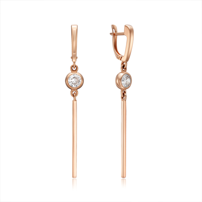 Золоті сережки з фіанітом. Артикул 22644/01/0/22