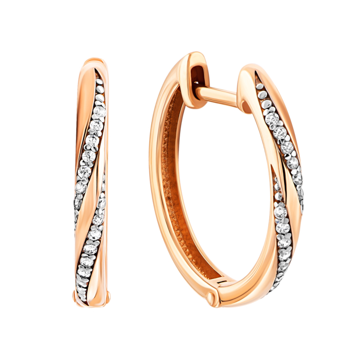 Золотые серьги-конго с фианитами. Артикул UG522701/01/1/1