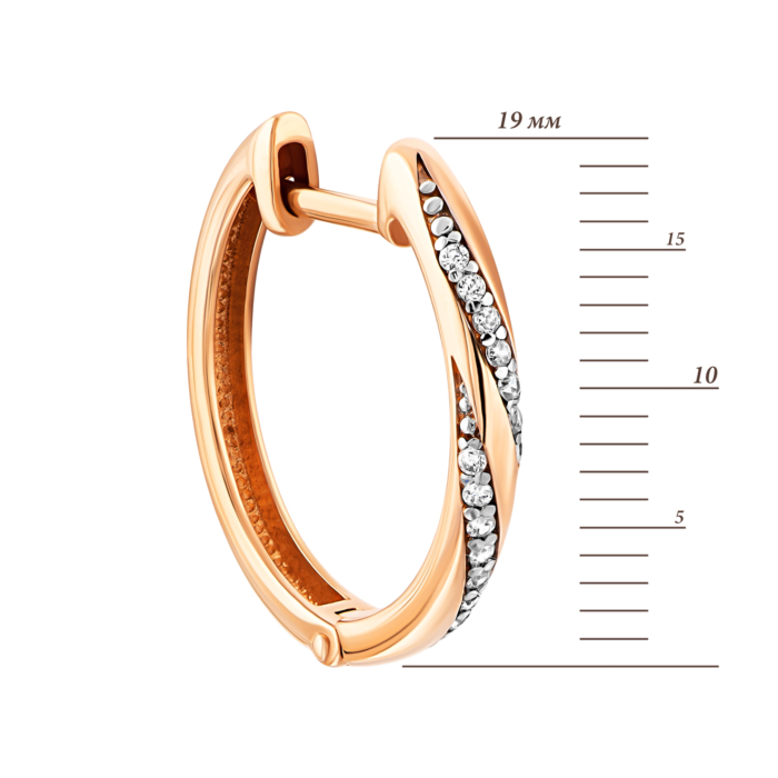 Золотые серьги-конго с фианитами. Артикул UG522701/01/1/1