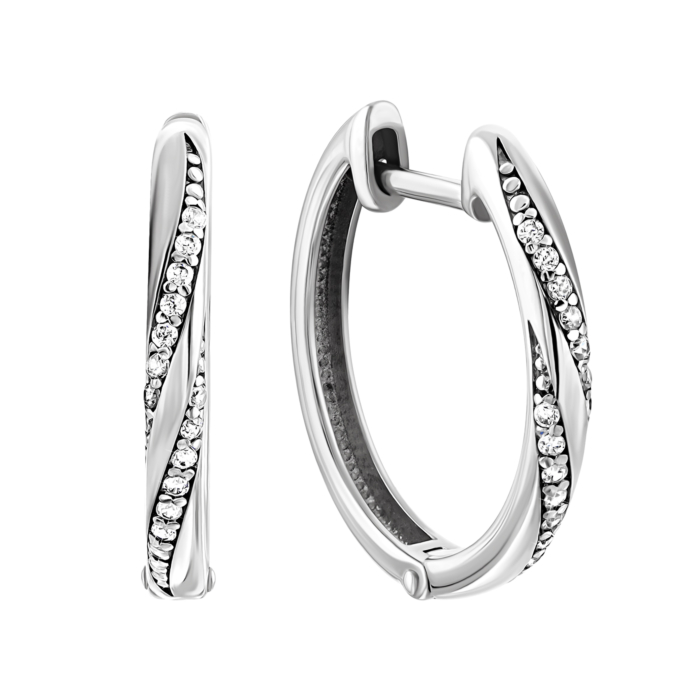 Золотые серьги-конго с фианитами. Артикул UG522701/02/1/1