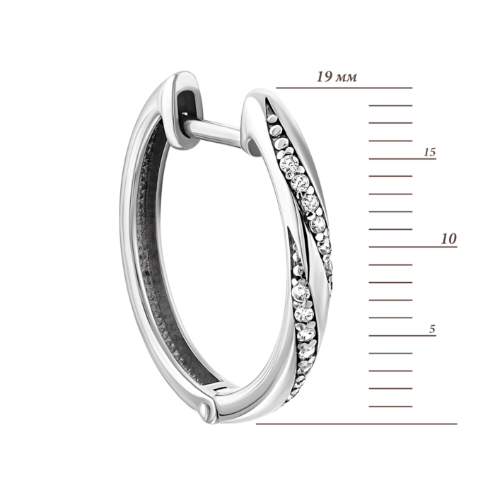 Золотые серьги-конго с фианитами. Артикул UG522701/02/1/1