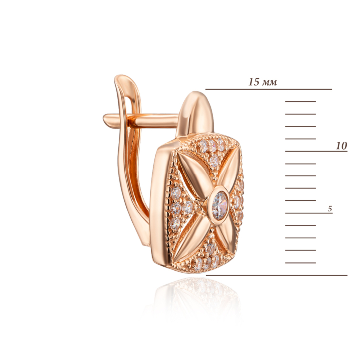 Золоті сережки з фіанітами. Артикул 22717/01/0/30