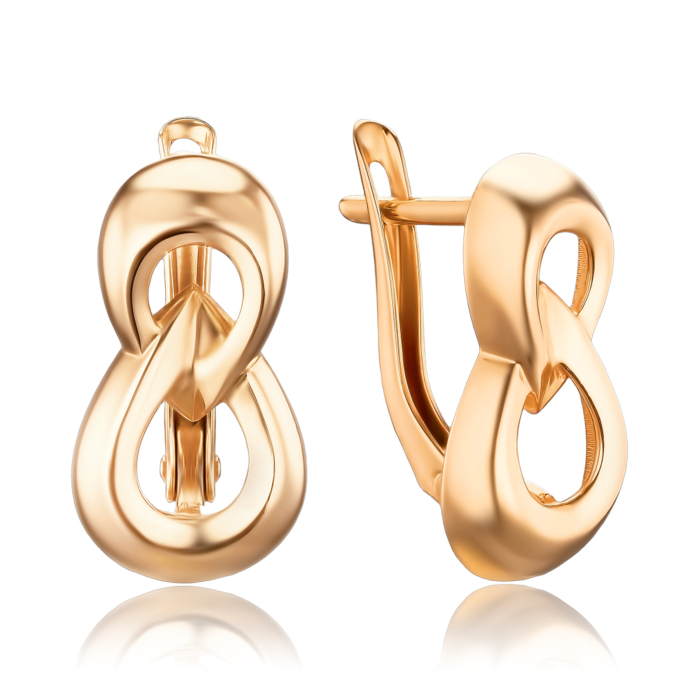 Золотые серьги без вставки 22723/01/0