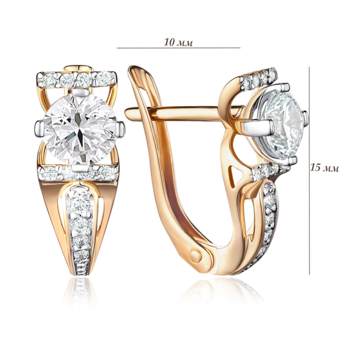 Золоті сережки з фіанітами. Артикул 22730/01/1/70