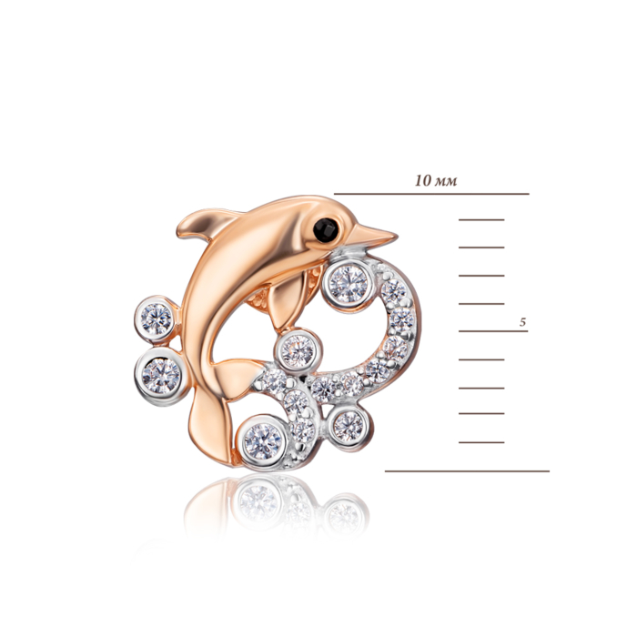 Золоті сережки-пусети з фіанітами. Артикул 22739/01/1/576