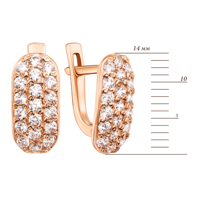 Золотые серьги с фианитами. Артикул 2274