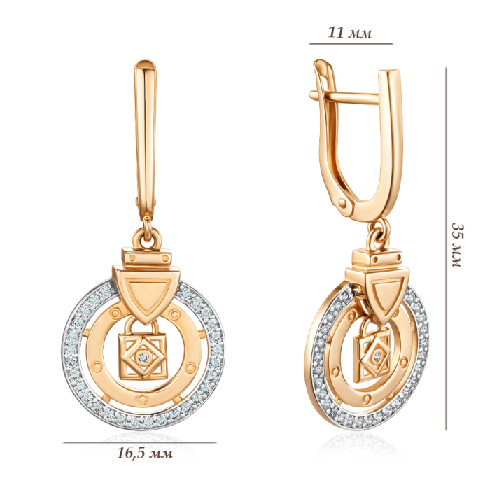 Золоті сережки. Артикул 22754/01/1/36