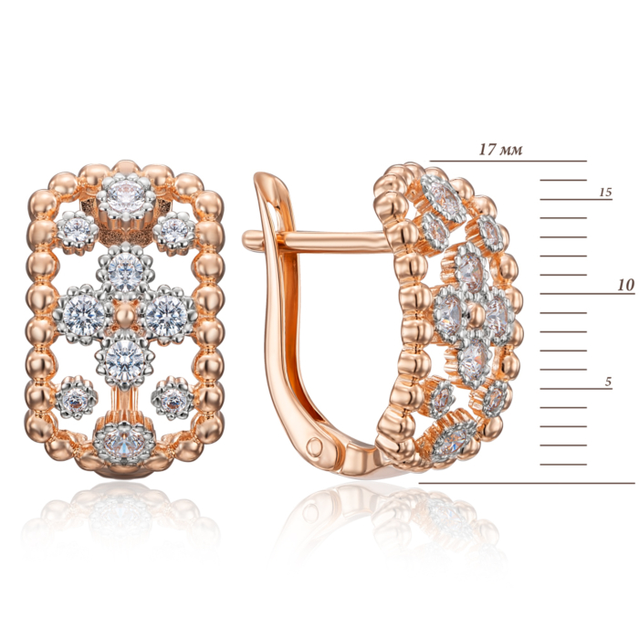 Золоті сережки з фіанітами. Артикул 22765/01/1/161