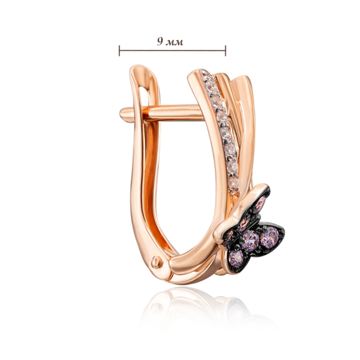 Золоті сережки з фіанітами. Артикул 22768/01/1/4151