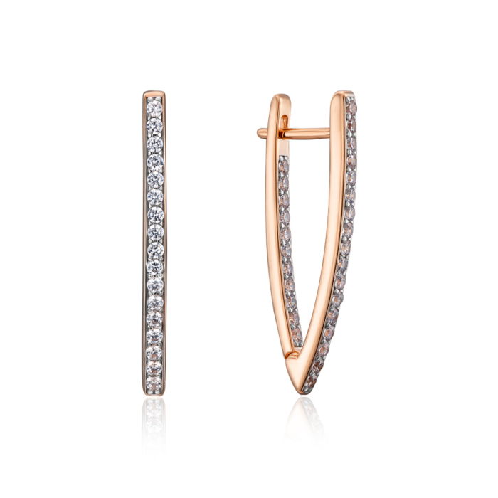 Золотые серьги с фианитами. Артикул 22770/01/1/3