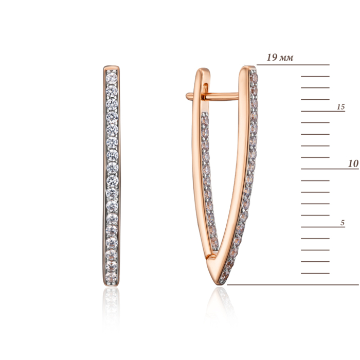 Золотые серьги с фианитами. Артикул 22770/01/1/3