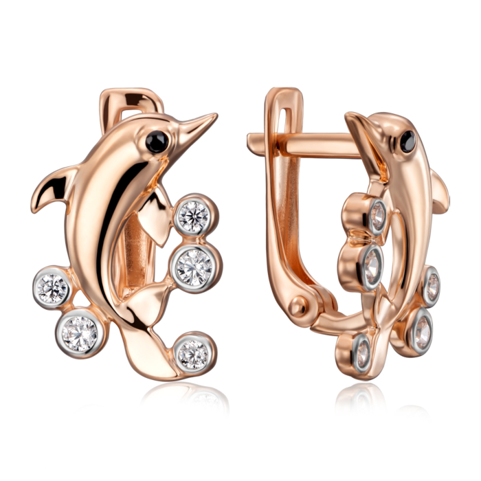 Золоті сережки з фіанітами. Артикул 22782/01/1/471