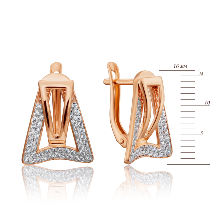 Золоті сережки з фіанітами. Артикул 22790/01/1/1