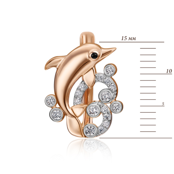 Золотые серьги с фианитами. Артикул 22799/01/1/576