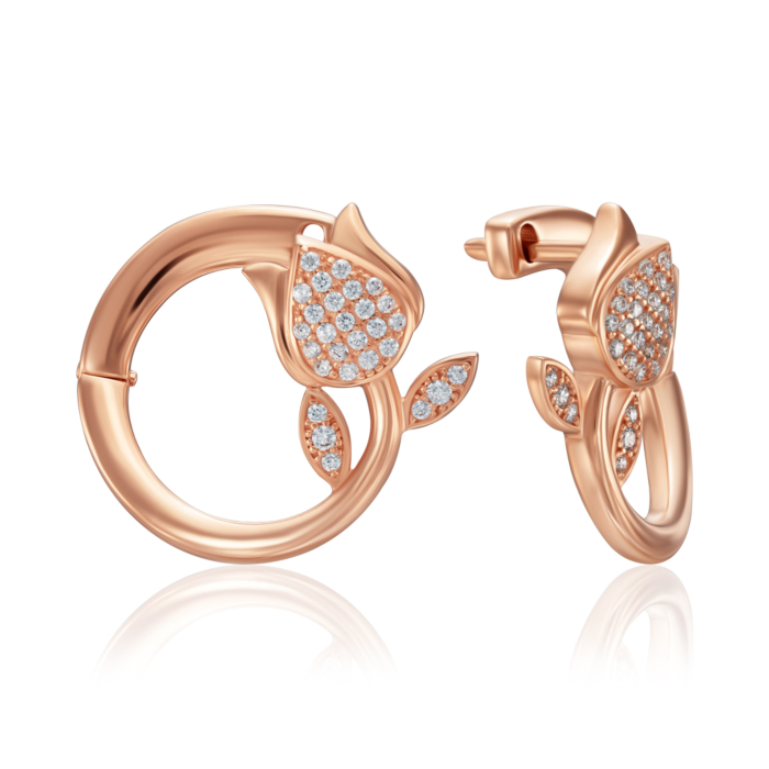 Золотые серьги с фианитами. Артикул 22806/01/0/601