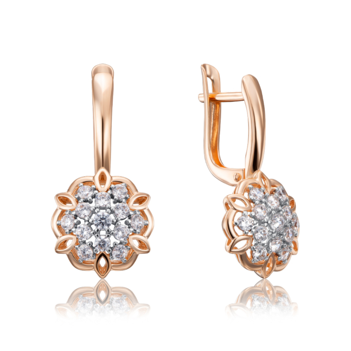 Золоті сережки з фіанітами. Артикул 22811/01/1/57