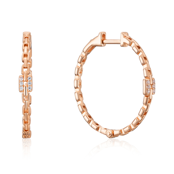 Золоті сережки-конго з фіанітами. Артикул 22813/01/0/1