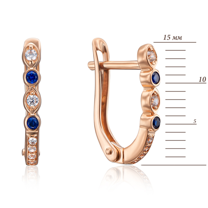 Золотые серьги с фианитами. Артикул 22816/01/0/4090