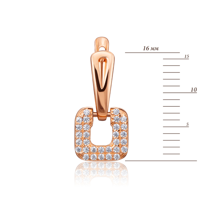 Золоті сережки з фіанітами. Артикул 22822/01/0/1