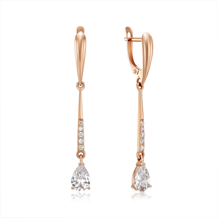 Золоті сережки з фіанітами. Артикул 22827/01/0/4178