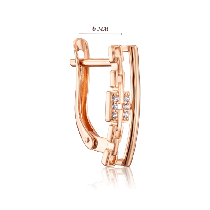 Золоті сережки з фіанітами. Артикул 22845/01/0/1