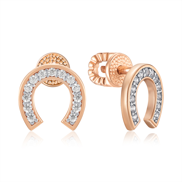 Золоті сережки з фіанітами. Артикул 22850/01/1/1