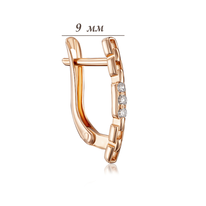 Золоті сережки з фіанітами. Артикул 22852/01/0/3