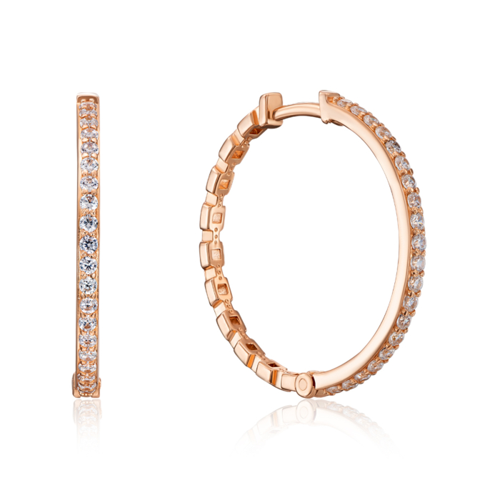 Золоті сережки-конго з фіанітами. Артикул 22856/01/0/3