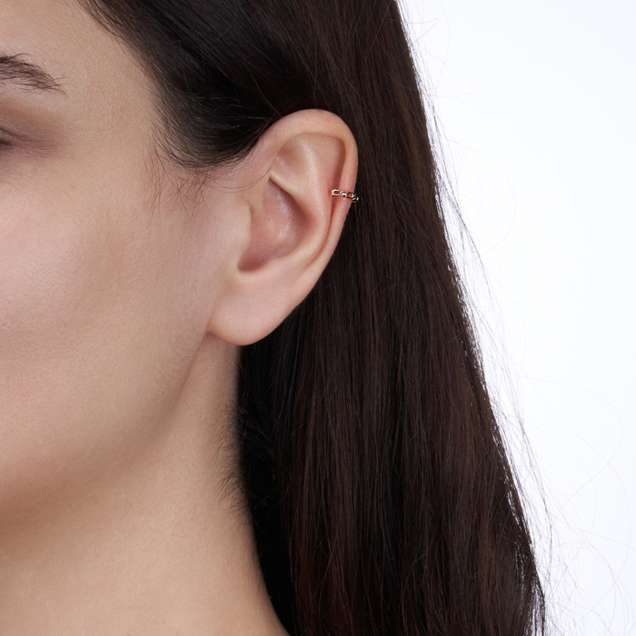 Золоті сережки-кафи без вставки. Артикул 22866/01/0