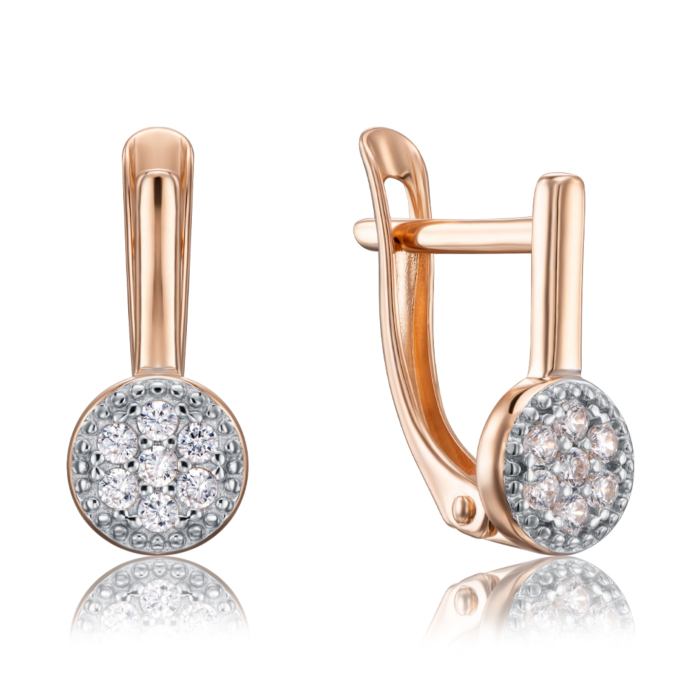 Золоті сережки з фіанітами. Артикул 22870/01/1/13