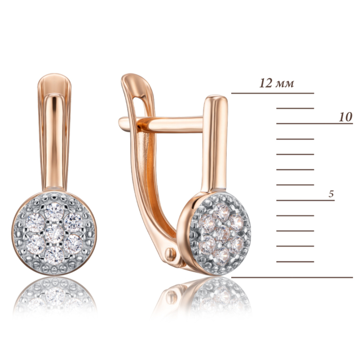 Золоті сережки з фіанітами. Артикул 22870/01/1/13