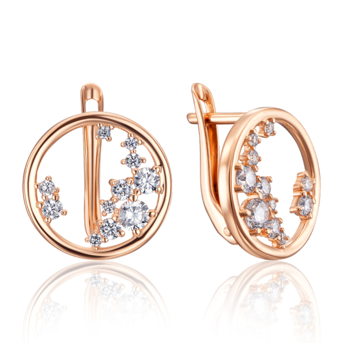 Золотые серьги с фианитами. Артикул 22879/01/0/1134
