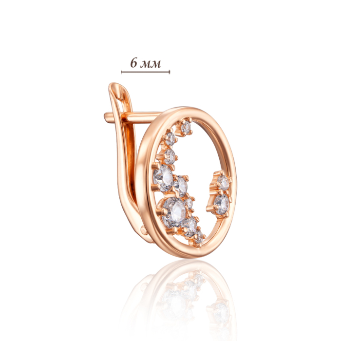 Золотые серьги с фианитами. Артикул 22879/01/0/1134