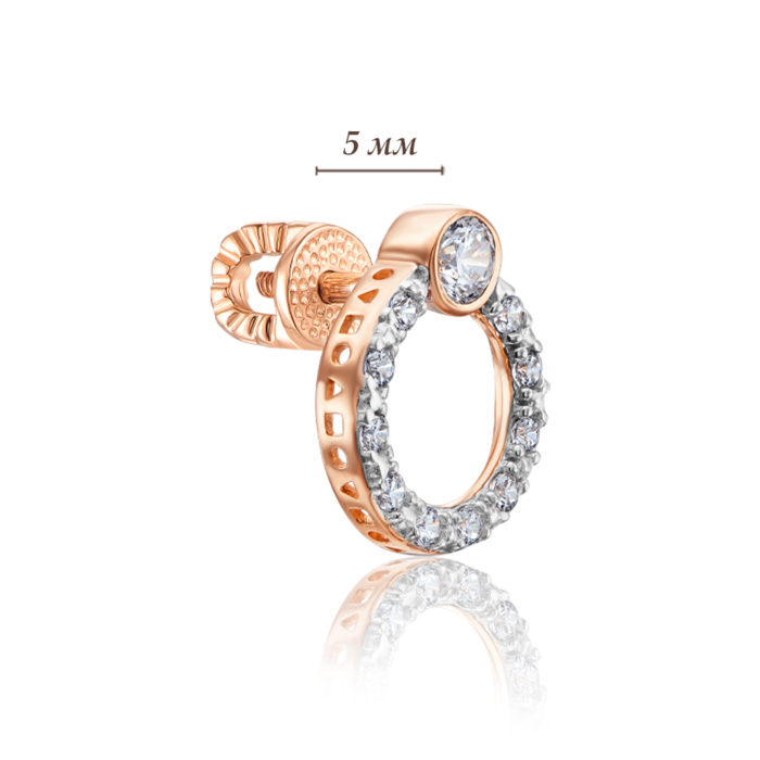 Золоті пусети з фіанітами. Артикул 22884/01/1/3264