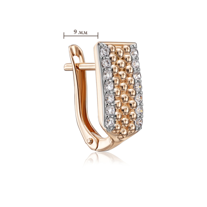 Золоті сережки з фіанітами. Артикул 22907/01/1/3