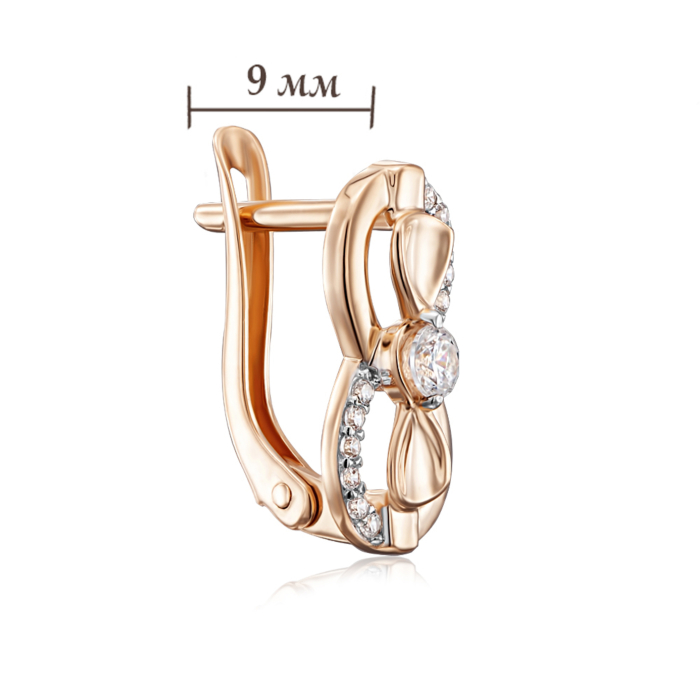 Золоті сережки з фіанітами. Артикул 22909/01/1/271