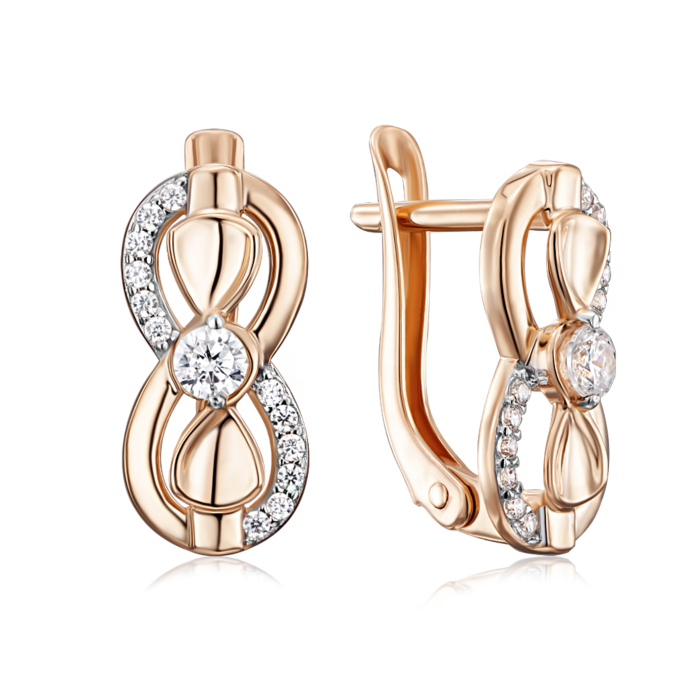 Золоті сережки з фіанітами. Артикул 22909/01/1/271