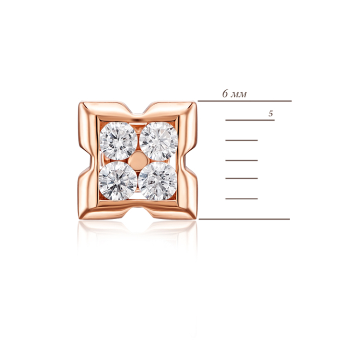 Золоті пусети з фіанітами. Артикул 22928/01/0/64