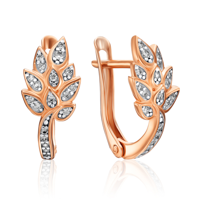 Золотые серьги с фианитами. Артикул 22967/01/1/36