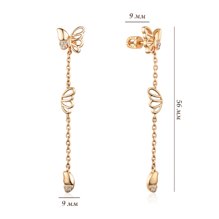 Золотые серьги. Артикул 22993/01/0/1