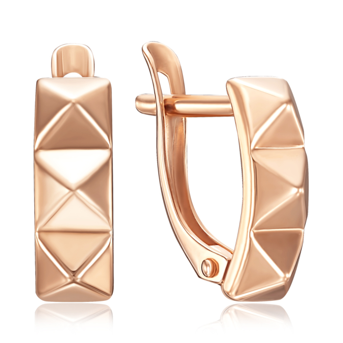 Золоті сережки без вставки. Артикул 23002/01/0