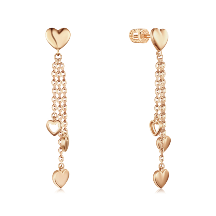 Золоті сережки без вставки. Артикул 23007/01/0