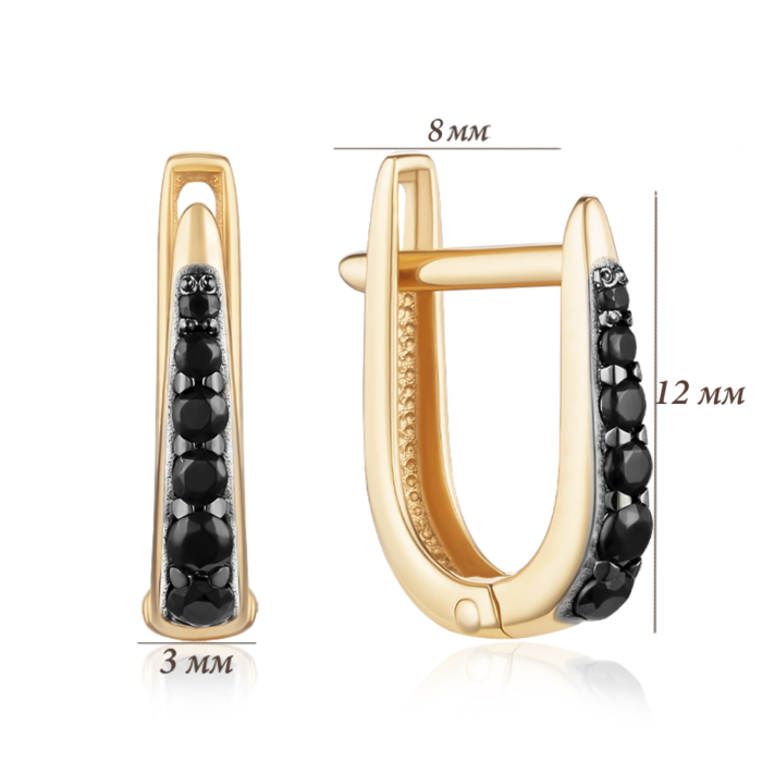 Золоті сережки з фіанітами. Артикул 23039/01/1/4378