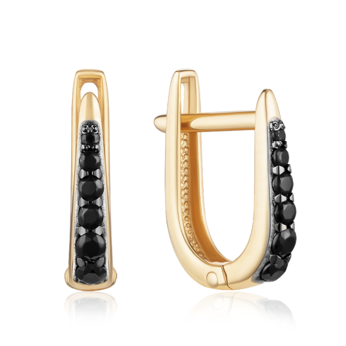 Золоті сережки з фіанітами. Артикул 23039/01/1/4378