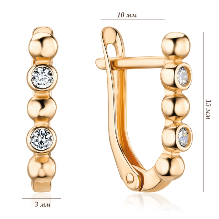 Золотые серьги. Артикул 23015/01/0/17