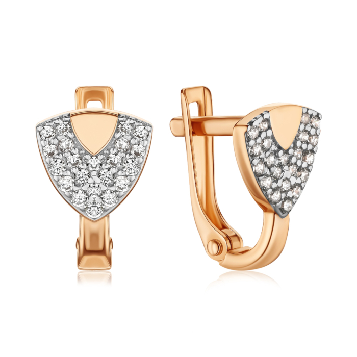 Золоті сережки з фіанітами 23017/01/1/323