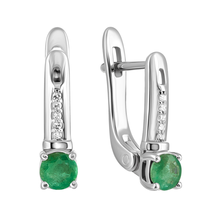 Золотые серьги с бриллиантами и изумрудами. Артикул UG523018/1EMD